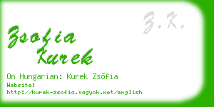 zsofia kurek business card